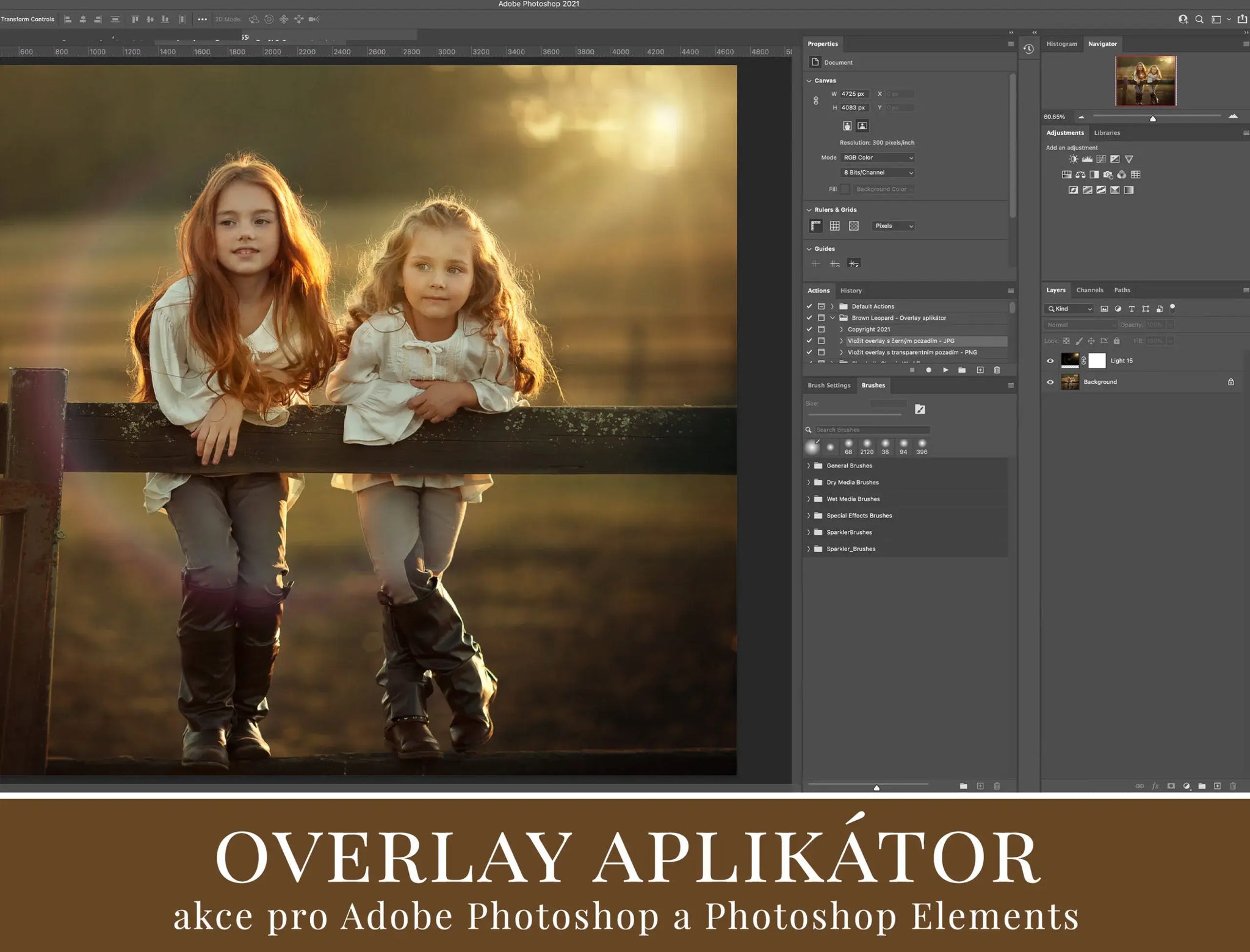 Overlay aplikátor - akce pro Photoshop