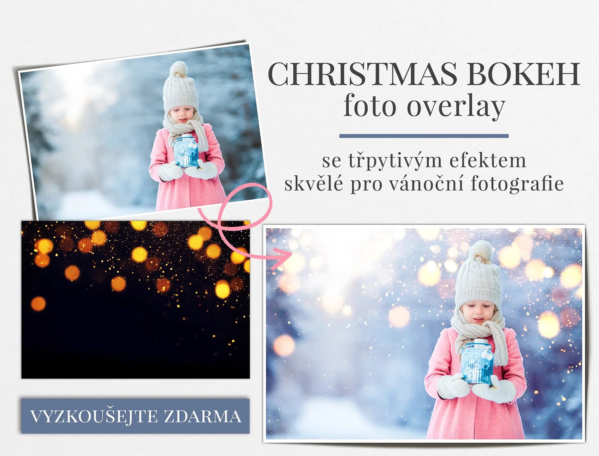 Christmas Bokeh - foto overlay zdarma