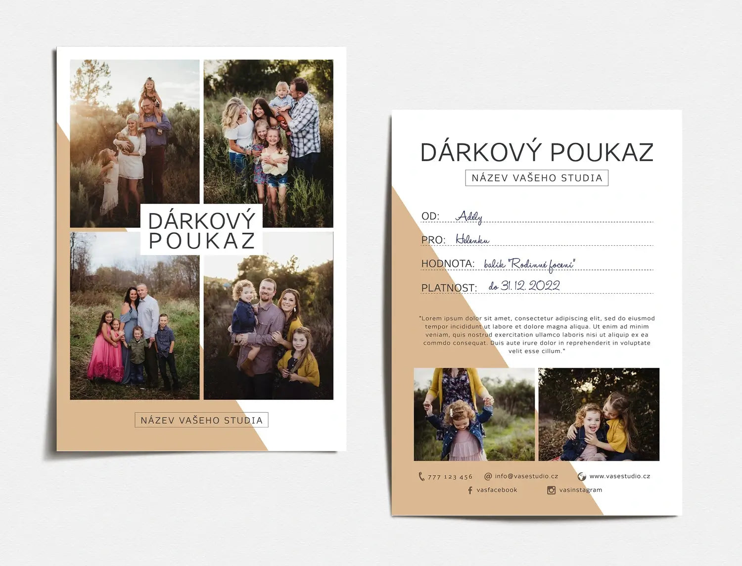 darkovy poukaz psd pro Photoshop