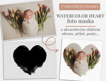 Watercolor Heart - foto maska zdarma