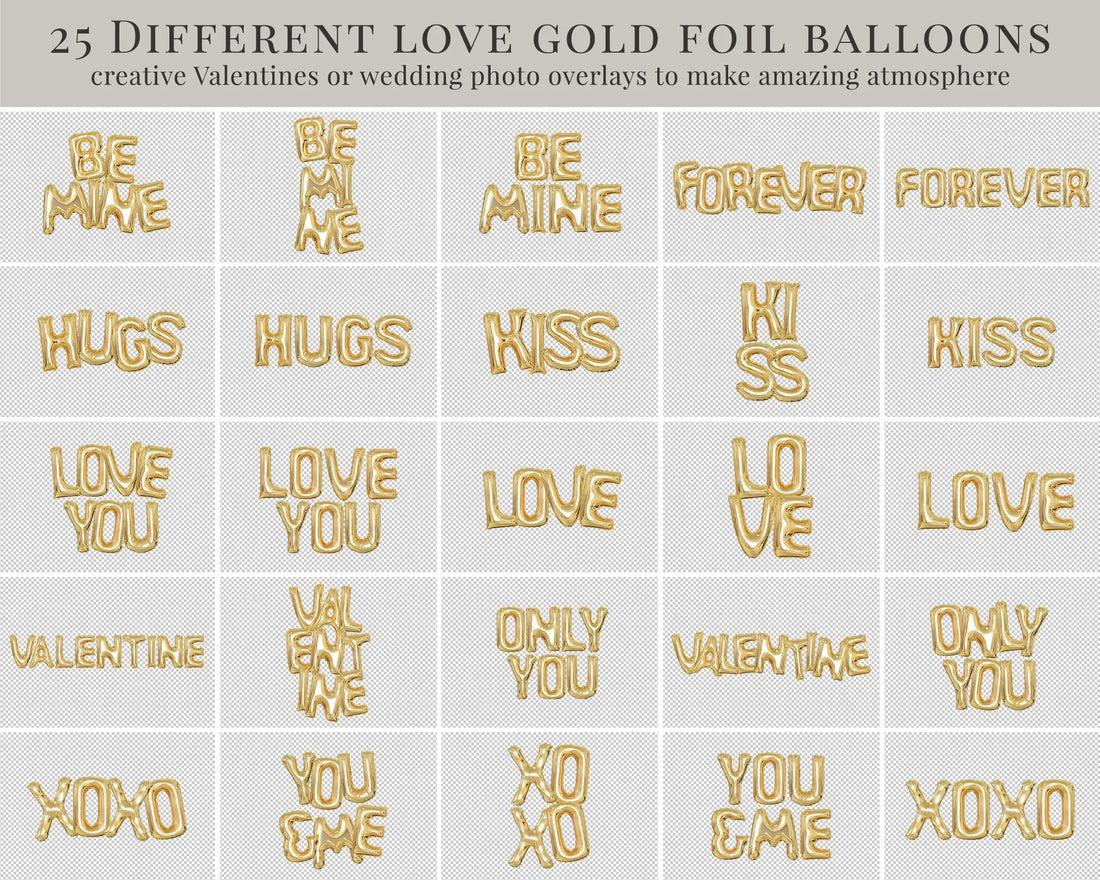 Golden Foil Balloons - foto overlays