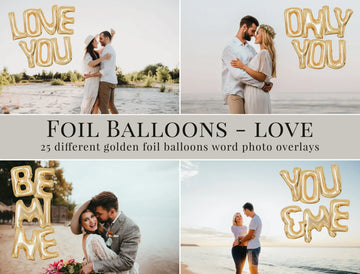 Golden Foil Balloons - foto overlays