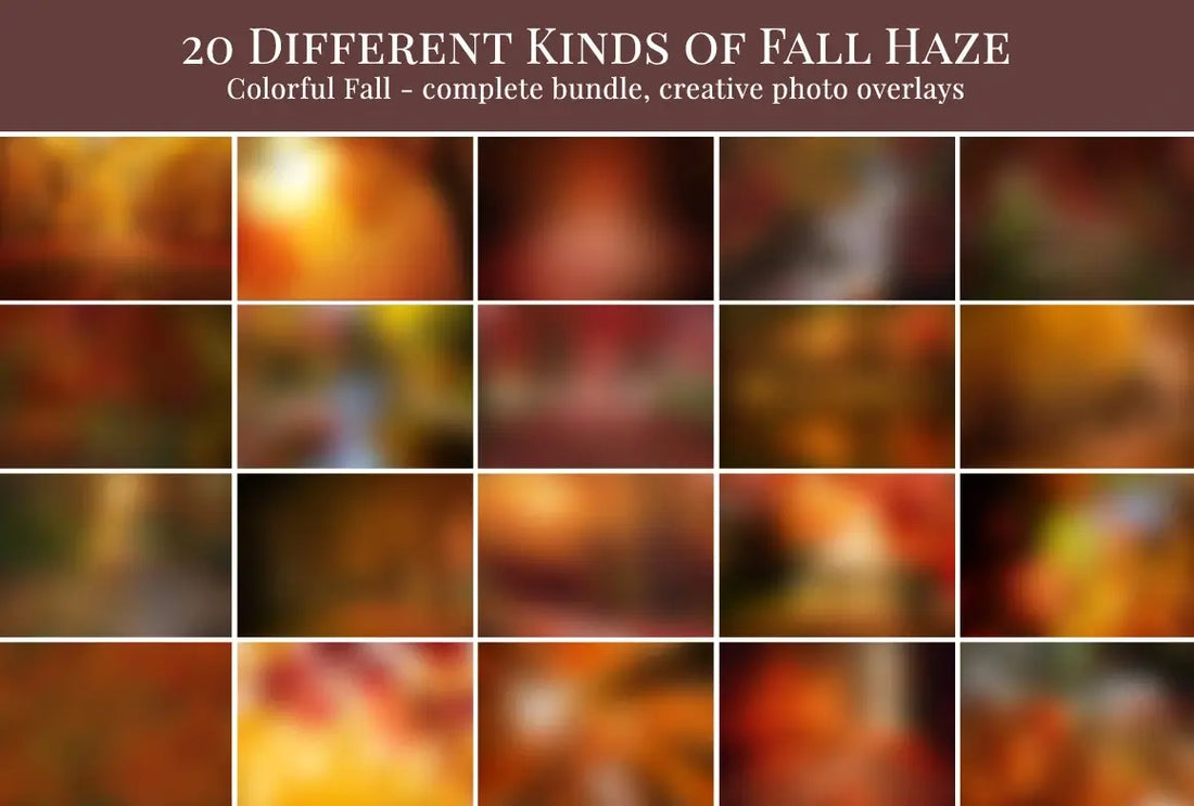 Colorful fall foto overlays