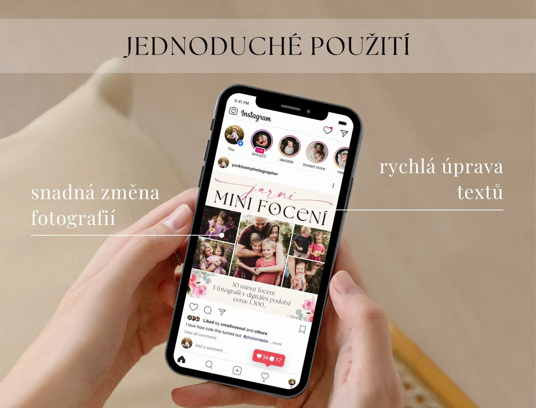 Jarní mini focení - šablona pro Instagram