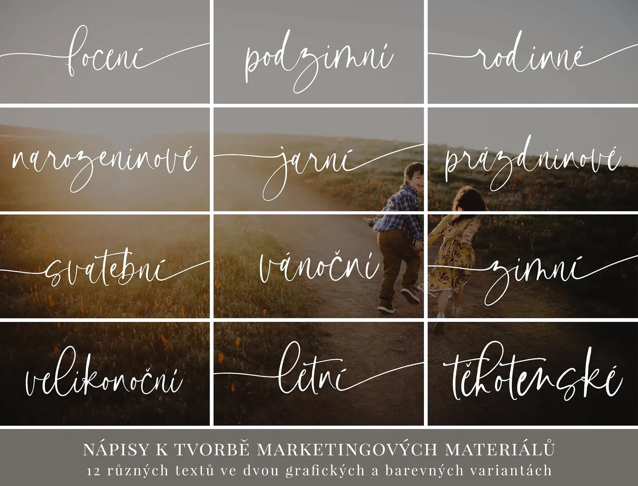 Nápisy k tvorbě marketingových materiálů
