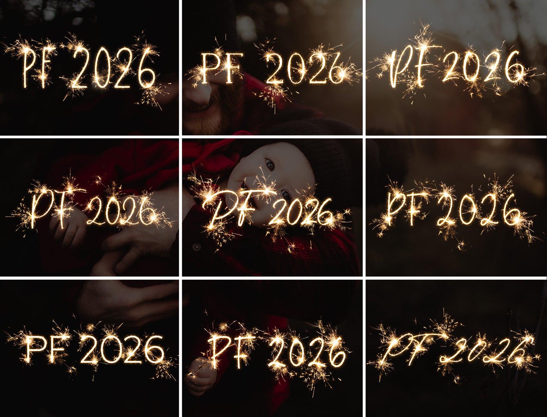 PF 2026 prskavkové nápisy pro fotografy – vánoční foto overlays