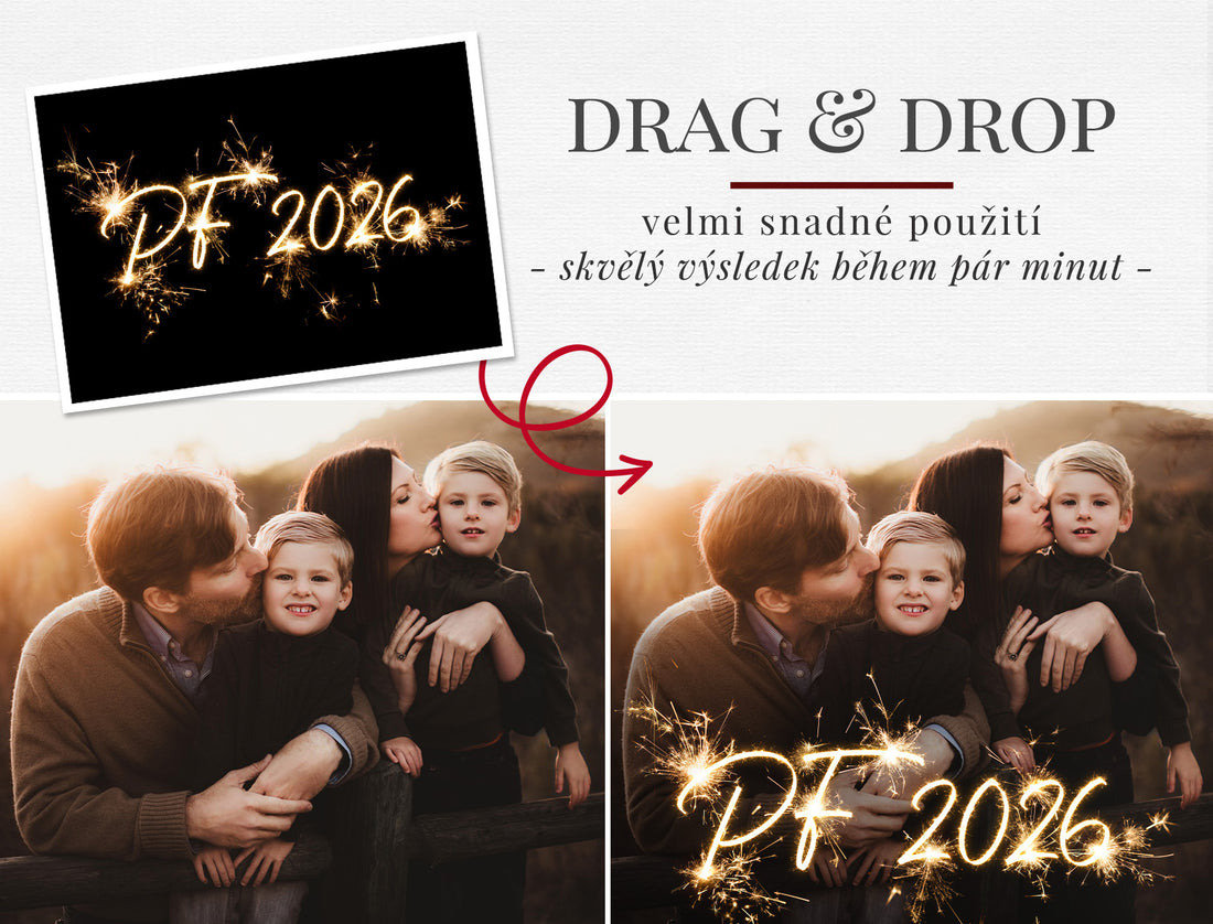 PF 2026 prskavkové nápisy pro fotografy – vánoční foto overlays