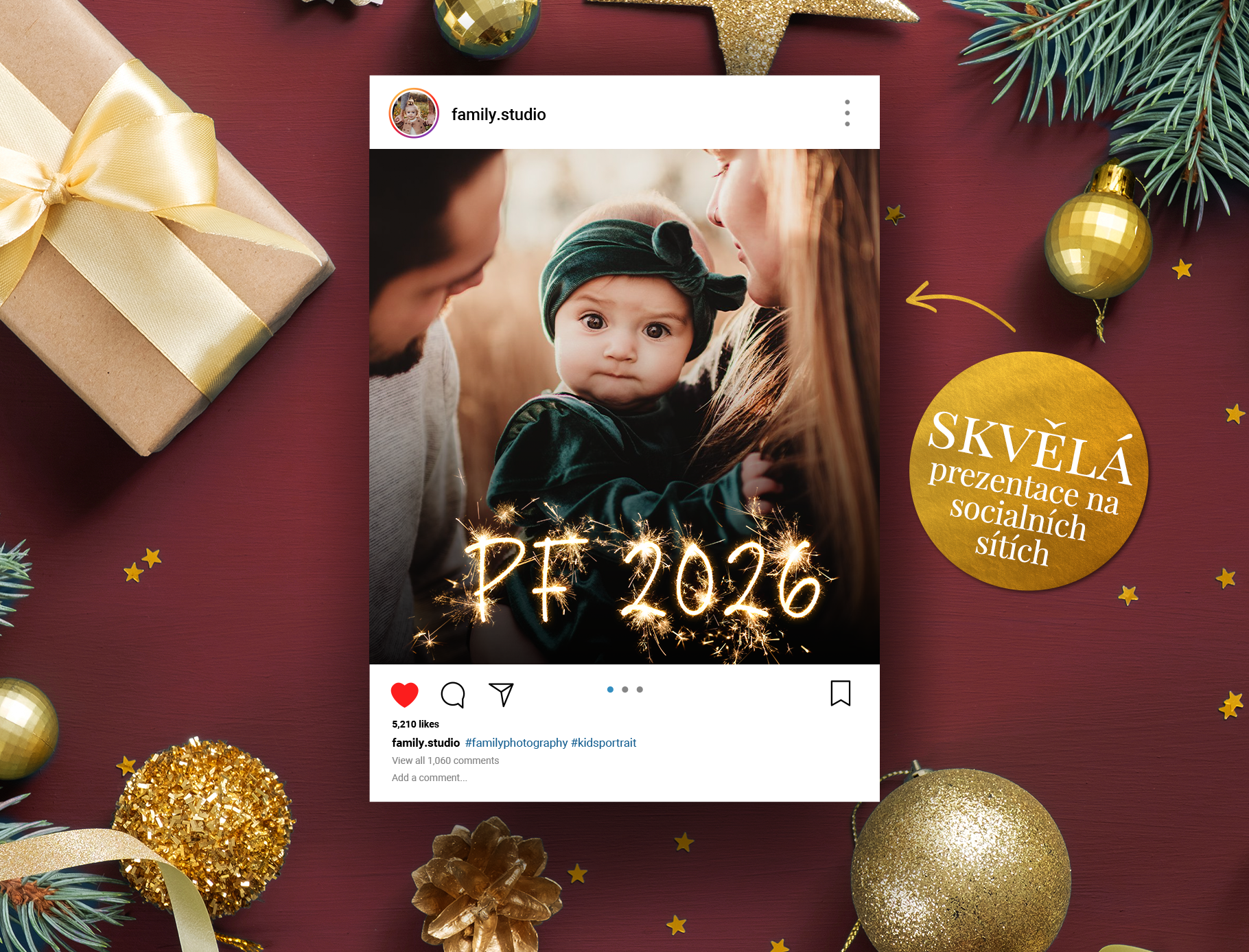 PF 2026 prskavkové nápisy pro fotografy – vánoční foto overlays