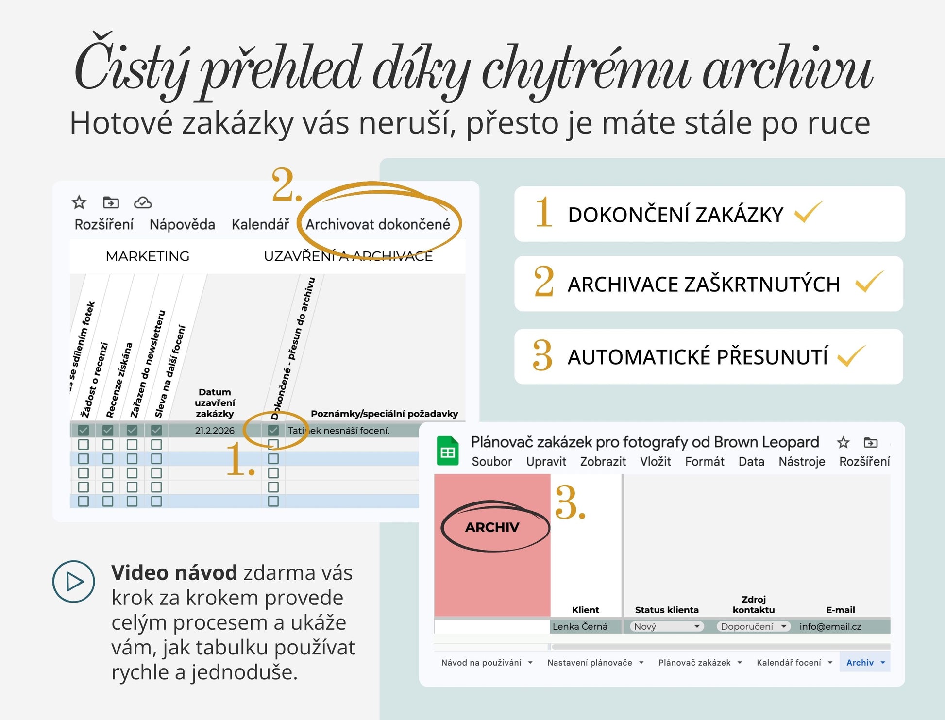 plánovač pro fotografy Google sheets
