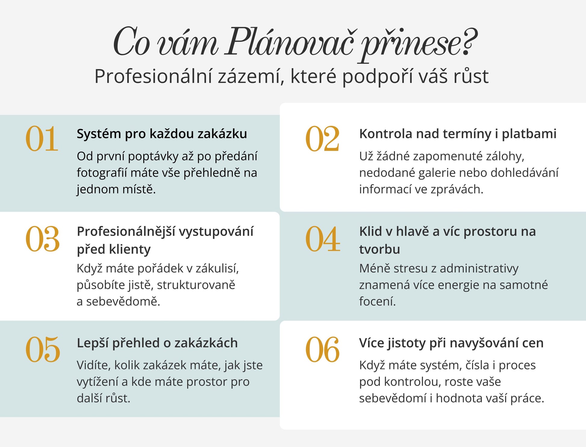 přehled zakázek fotograf podnikání