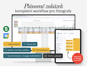 Plánovač zakázek pro fotografy