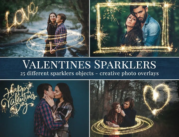 Valentines Sparklers - foto overlays