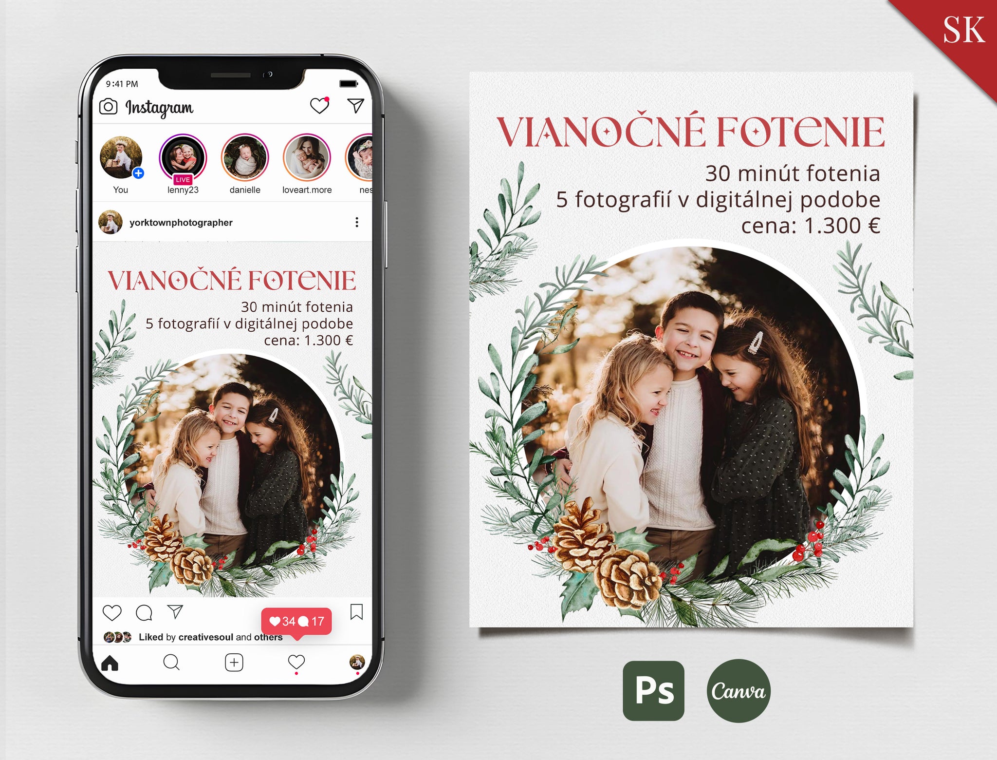 Šablóna pre Instagram™️ – Vianočné mini fotenie SK verzia