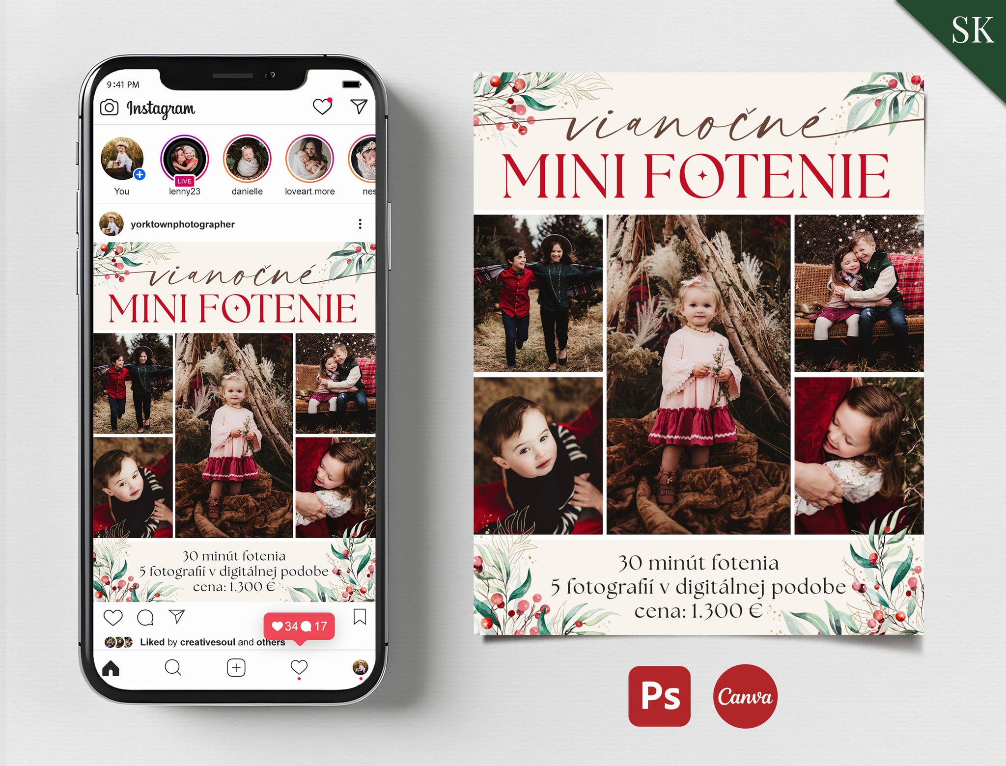 Šablóna pre Instagram™️ – Vianočné mini fotenie SK verzia