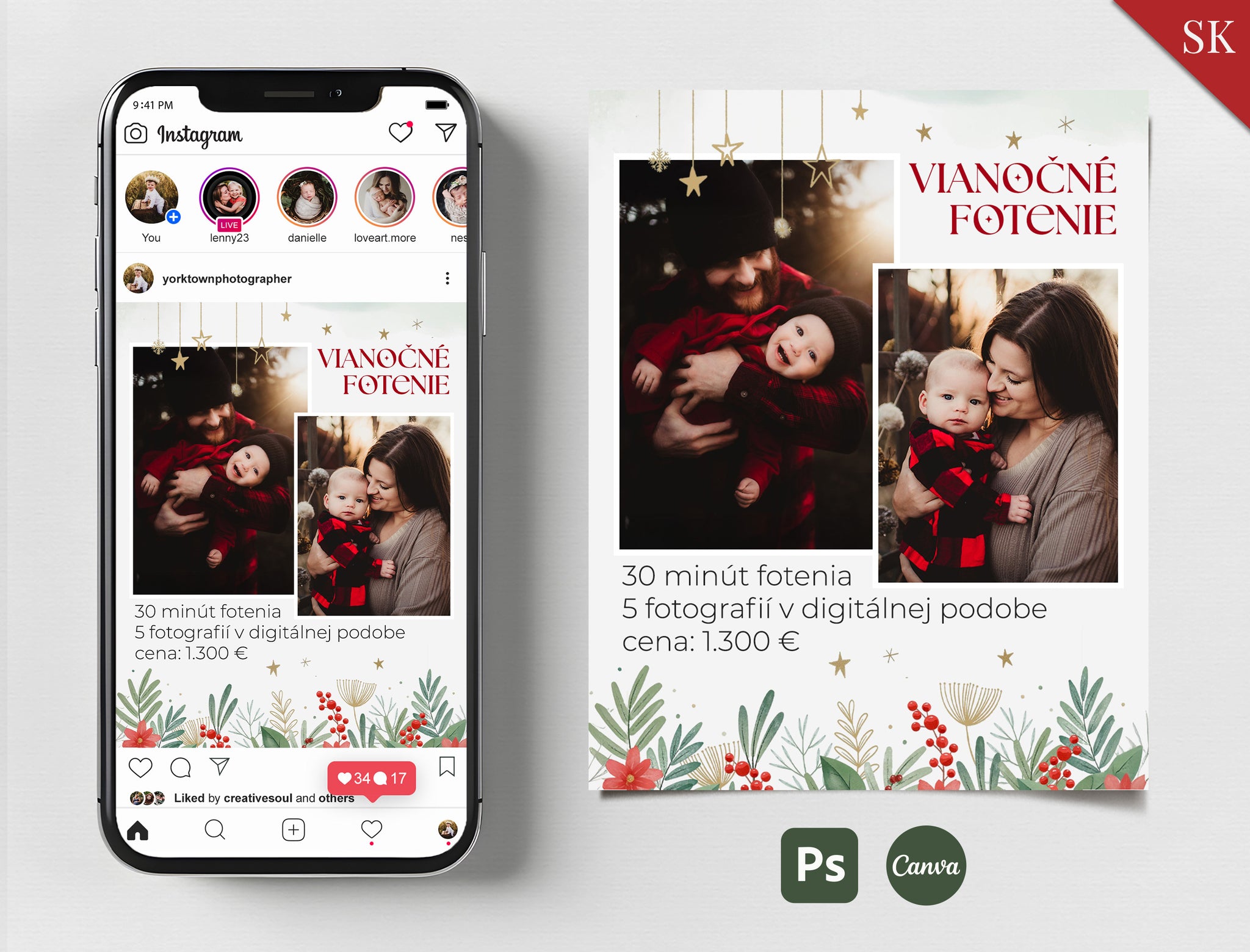 Šablóna pre Instagram™️ – Vianočné mini fotenie SK verzia