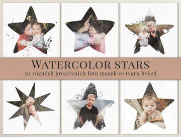 Watercolor Stars - foto masky