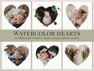 Watercolor hearts - foto masky