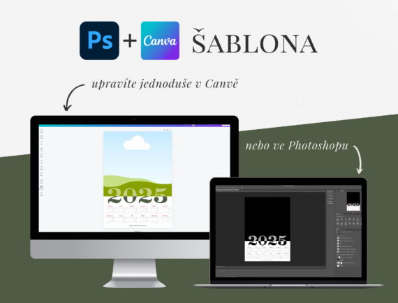 šablona kalendáře pro Photoshop a Canvu